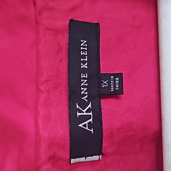 Anne Klein Jacket 1X hot pink snap up 3/4 sleeve length - Picture 3 of 6